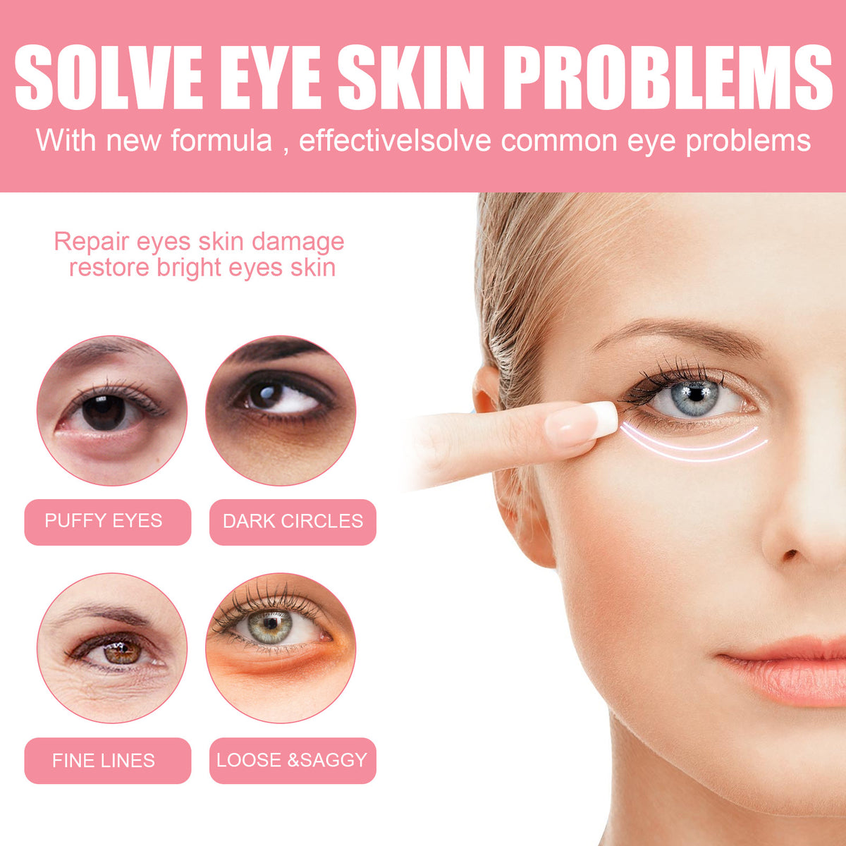 Eprolo Women Rosehip Eye Balm stick for deep hydration and face lifting, moisturizing eye care product with soothing rosehip extract.