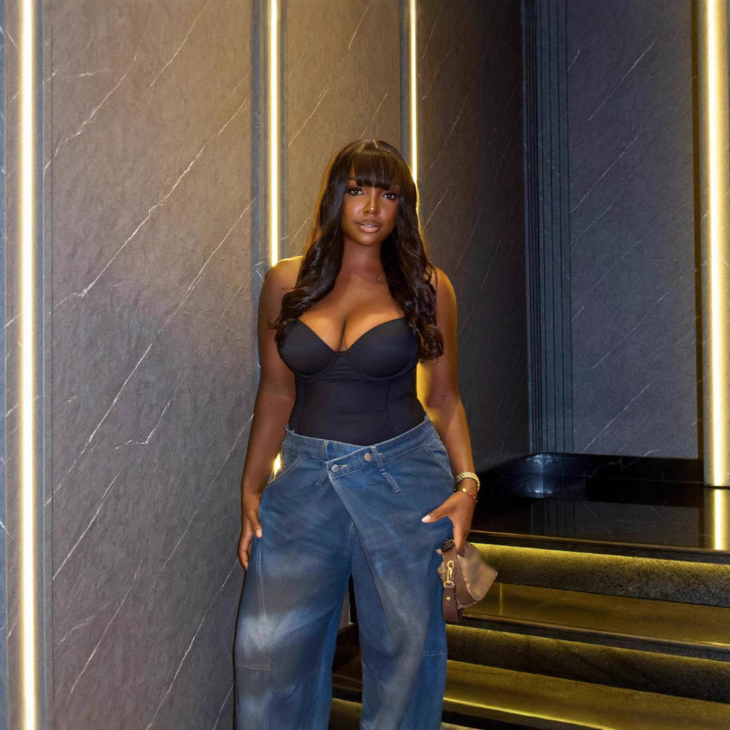 Distressed Washed Denim Streetwear Jeans