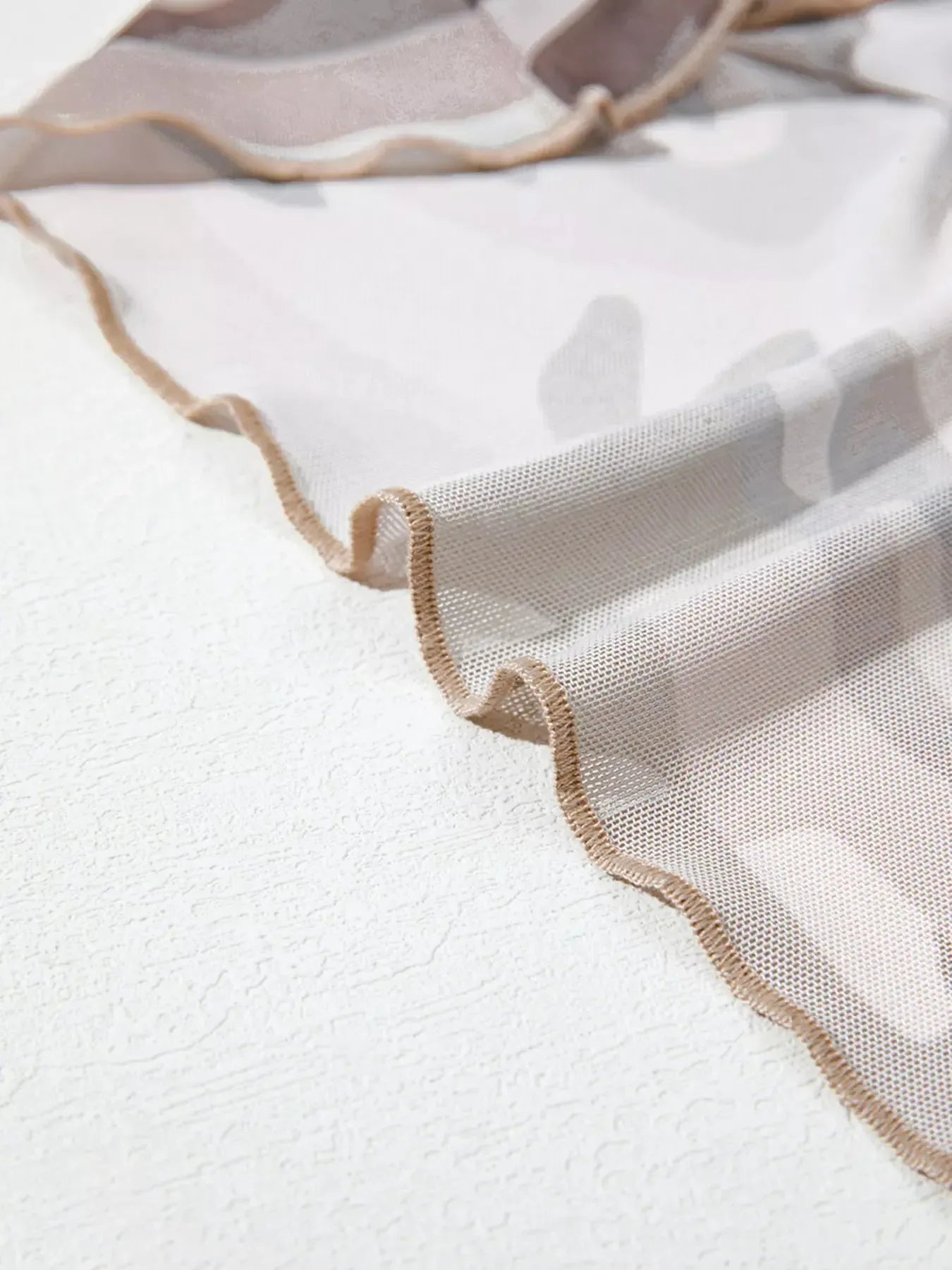 Camouflage Print Mesh Long Sleeve Top - Plush Fashion Hub