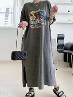Cartoon Print Loose Dress - Plush Fashion Hub