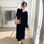 Casual Hooded Knitted Long Dress - Plush Fashion Hub