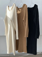 Casual Hooded Knitted Long Dress - Plush Fashion Hub
