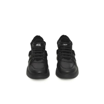 Cerruti 1881 Black Cowhide Women Platform Sneaker - Plush Fashion Hub