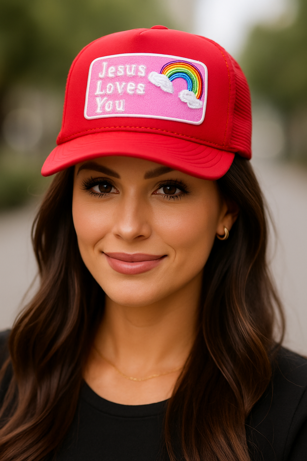 Jesus Loves You vintage trucker hat Pretty Little Patriot