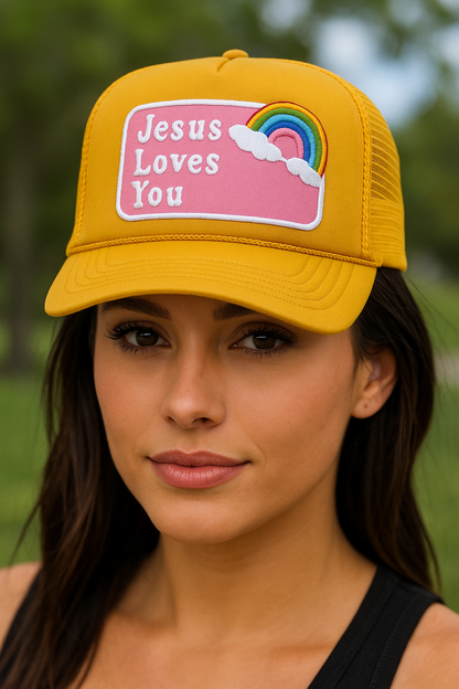 Jesus Loves You vintage trucker hat Pretty Little Patriot
