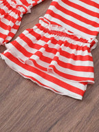 Children's Christmas Ruffle Trim Top and Pants Set - Plush Fashion Hub