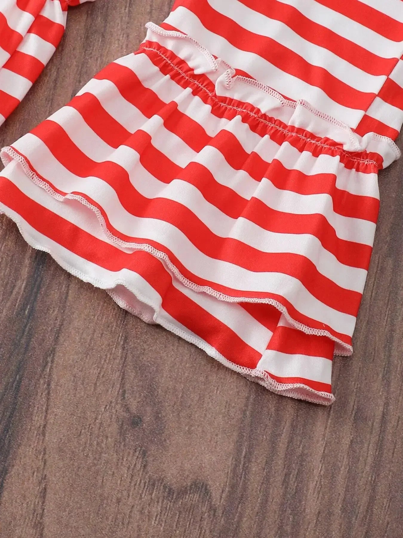 Children's Christmas Ruffle Trim Top and Pants Set - Plush Fashion Hub