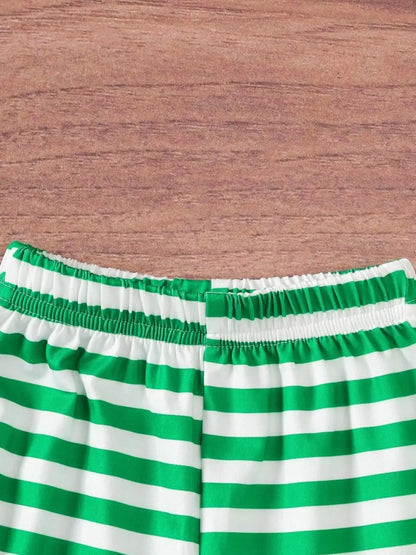 Children's Christmas Ruffle Trim Top and Pants Set - Plush Fashion Hub