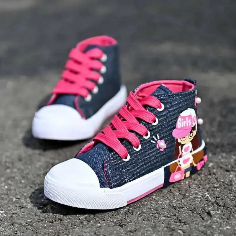 Children's Shoes Canvas Girls' Sneakers - Plush Fashion Hub