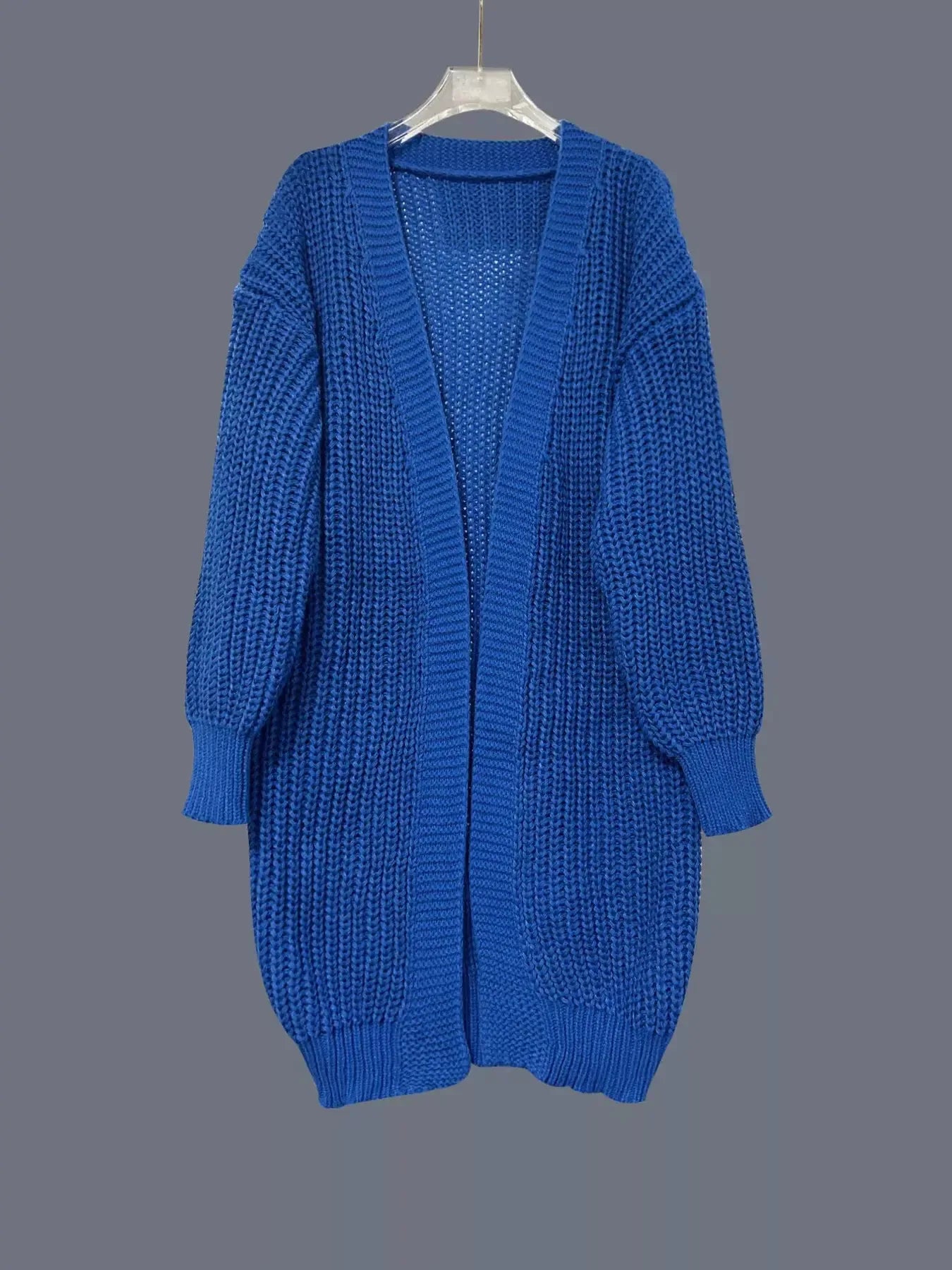 Chunky Knit Open Front Cardigan - Plush Fashion Hub
