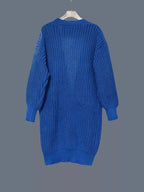 Women's chunky knit open-front cardigan by Plush Fashion Hub, featuring a cozy long sleeve layering sweater in soft, textured knit fabric.