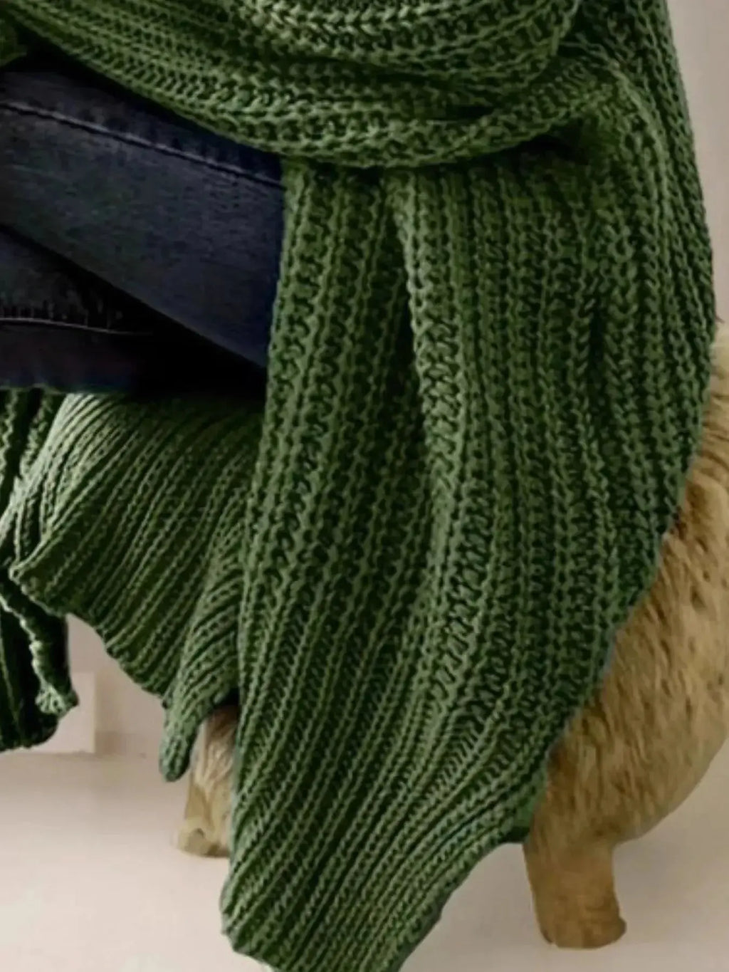 Women's chunky knit open-front cardigan by Plush Fashion Hub, cozy long sleeve layering sweater in soft, textured yarn.