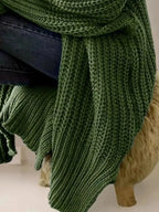 Women's chunky knit open-front cardigan by Plush Fashion Hub, cozy long sleeve layering sweater in soft, textured yarn.