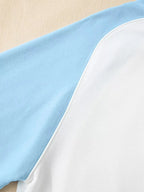 Color Block Snap Buttons Sweatshirt - Plush Fashion Hub