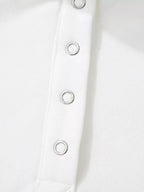 Color Block Snap Buttons Sweatshirt - Plush Fashion Hub