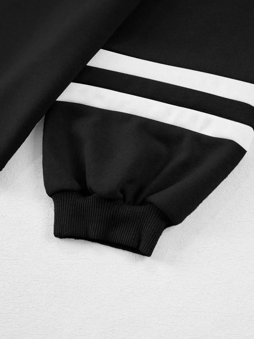 Contrast trim lounge pants from Plush Fashion Hub, part of a cozy two-piece set with a round neck top and matching pants.