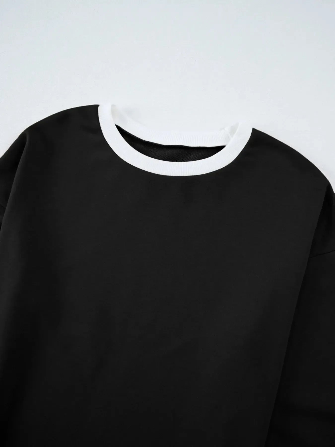 Contrast Trim Round Neck Top and Pants Set - Plush Fashion Hub