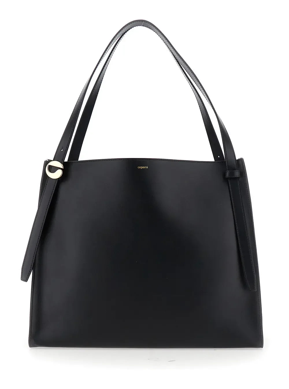Coperni Women Black Shoulder Bag With Logo Detail And Logo Lettering On The Front In Leather Woman - Plush Fashion Hub