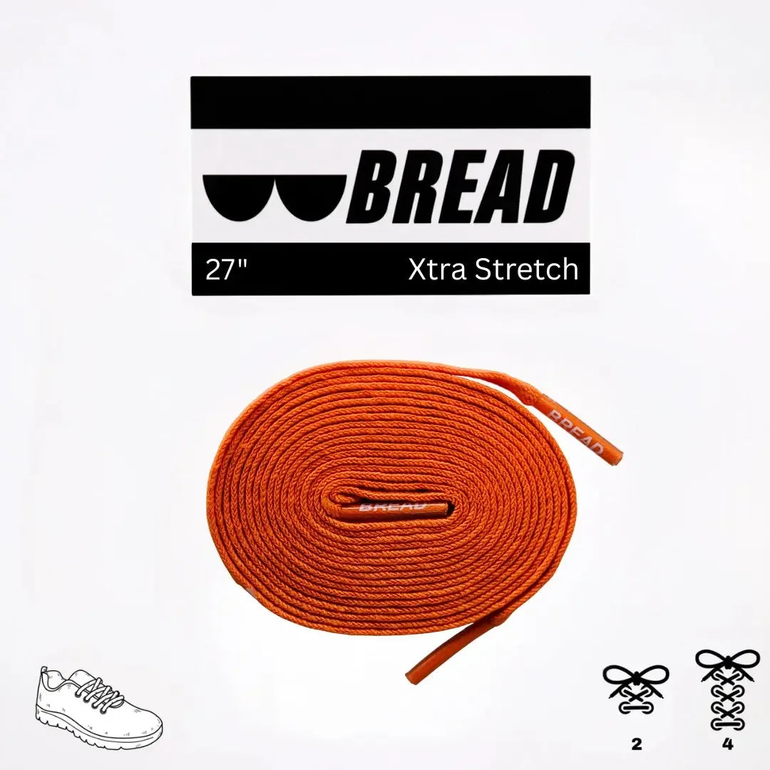 Coral orange elastic shoelace from Plush Fashion Hub, showing close-up of flexible, vibrant laces for sneakers or casual shoes.