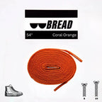 Coral orange elastic shoelace by Plush Fashion Hub, close-up view showing flexible stretch and vibrant color.