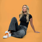 Coral orange elastic shoelace by Plush Fashion Hub with a stretchy, vibrant design suitable for sneakers or casual shoes.