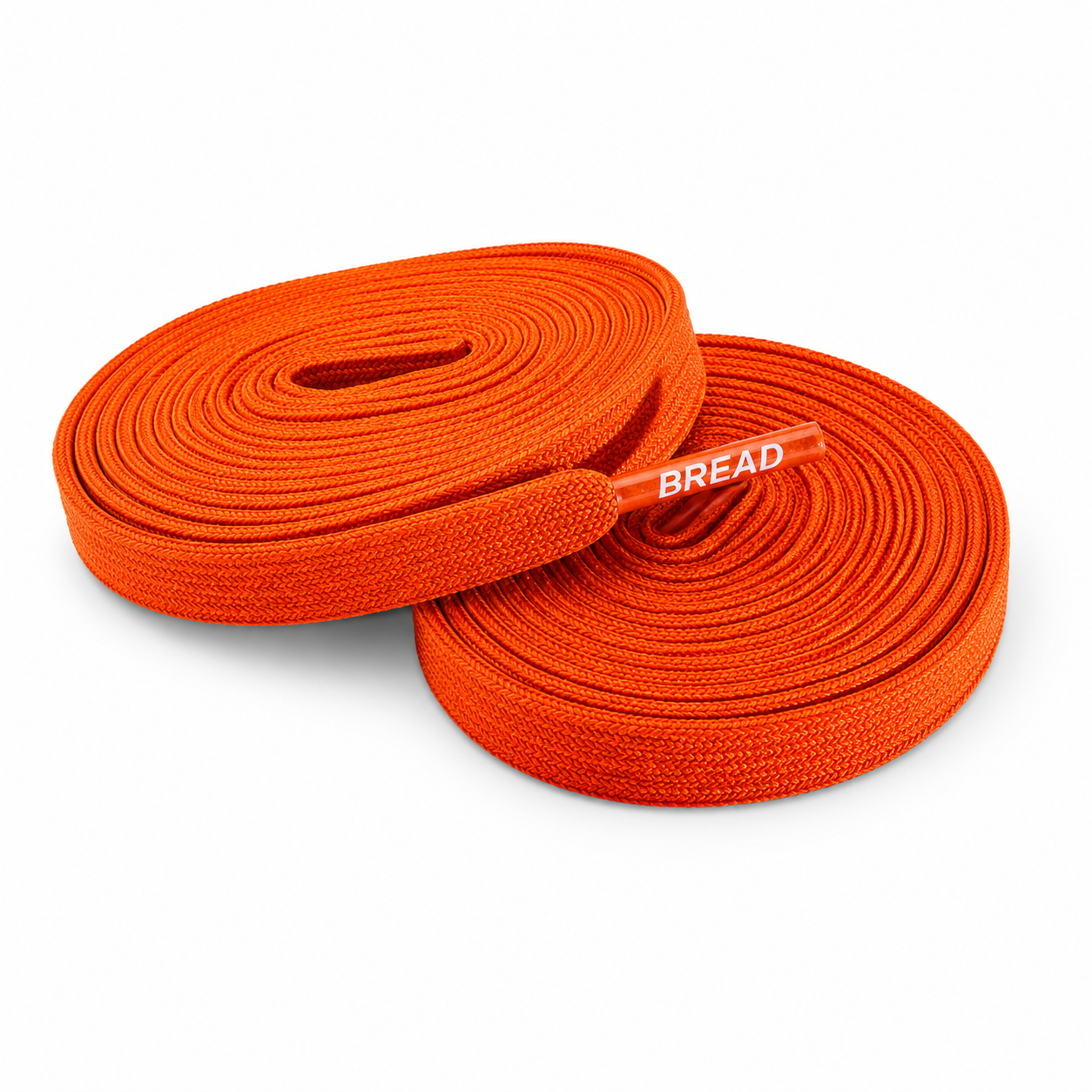 Coral orange elastic shoelace from Plush Fashion Hub, shown in close-up with flexible, stretchable material for comfortable fit.