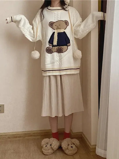 Cute Bear Cartoon Furry Slippers - Plush Fashion Hub