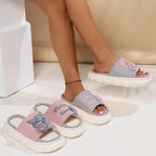 Cute cartoon kitten plush slippers for women by Plush Fashion Hub, soft indoor footwear with a cozy kitten design.