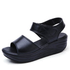 Genuine leather platform sandals with ankle straps and chunky heels from eprolo, showcasing stylish footwear for summer.