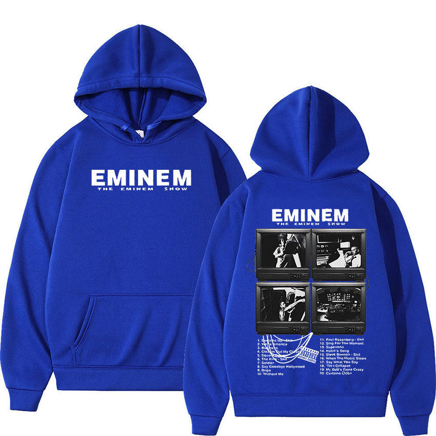 Eprolo Eminem World Tour hoodie, unisex fashion sweatshirt with graphic print, soft fabric, casual style, front view.