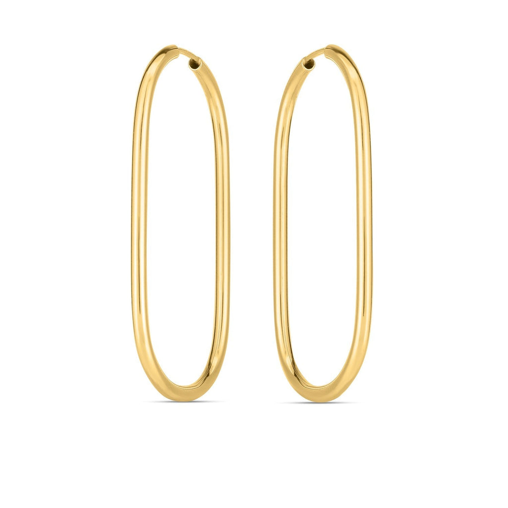 14k yellow gold endless large paperclip hoop earrings, stylish jewelry accessory with a modern design, by Plush Fashion Hub.