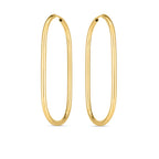 14k yellow gold endless large paperclip hoop earrings, stylish jewelry accessory with a modern design, by Plush Fashion Hub.