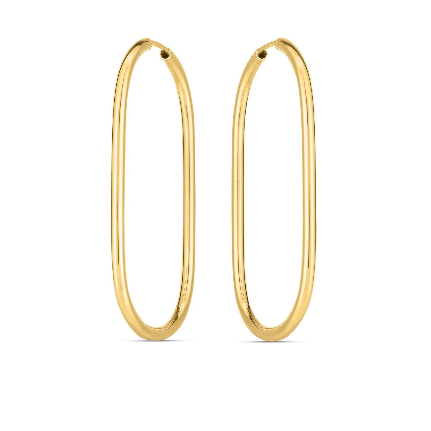14k yellow gold endless large paperclip hoop earrings, stylish jewelry accessory with a modern design, by Plush Fashion Hub.