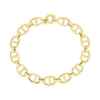 14k yellow gold high polish mariner link bracelet with 8.8mm links, showcasing a stylish and shiny jewelry piece.