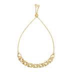 14k yellow gold adjustable chain bracelet with delicate links, featuring a modern and elegant design.