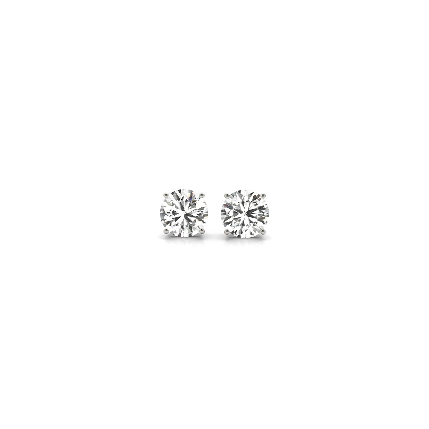 Lab grown round diamond stud earrings in 14k white gold, 1/2 cttw, G/VS2 clarity, with sparkling diamond accents.