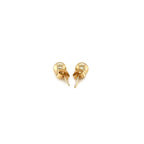 14k yellow gold round stud earrings, 5mm, polished jewelry with classic design from Plush Fashion Hub