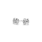 Certified IGI lab-grown round diamond stud earrings in 14k white gold with G/VS2 clarity, ideal for elegant jewelry.