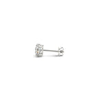Plush Fashion Hub 14k white gold diamond stud earrings with 1 cttw certified IGI lab-grown round diamonds, G/VS2 clarity.