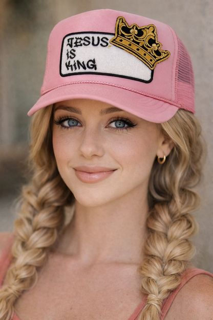 Jesus is King patch trucker hat -clearance Pretty Little Patriot