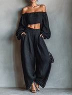 Relaxed Wide-Leg Trouser Set