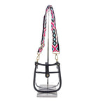 Compact clear courier bag from Threaded Pear with adjustable strap, transparent design, ideal for stylish, practical carrying.