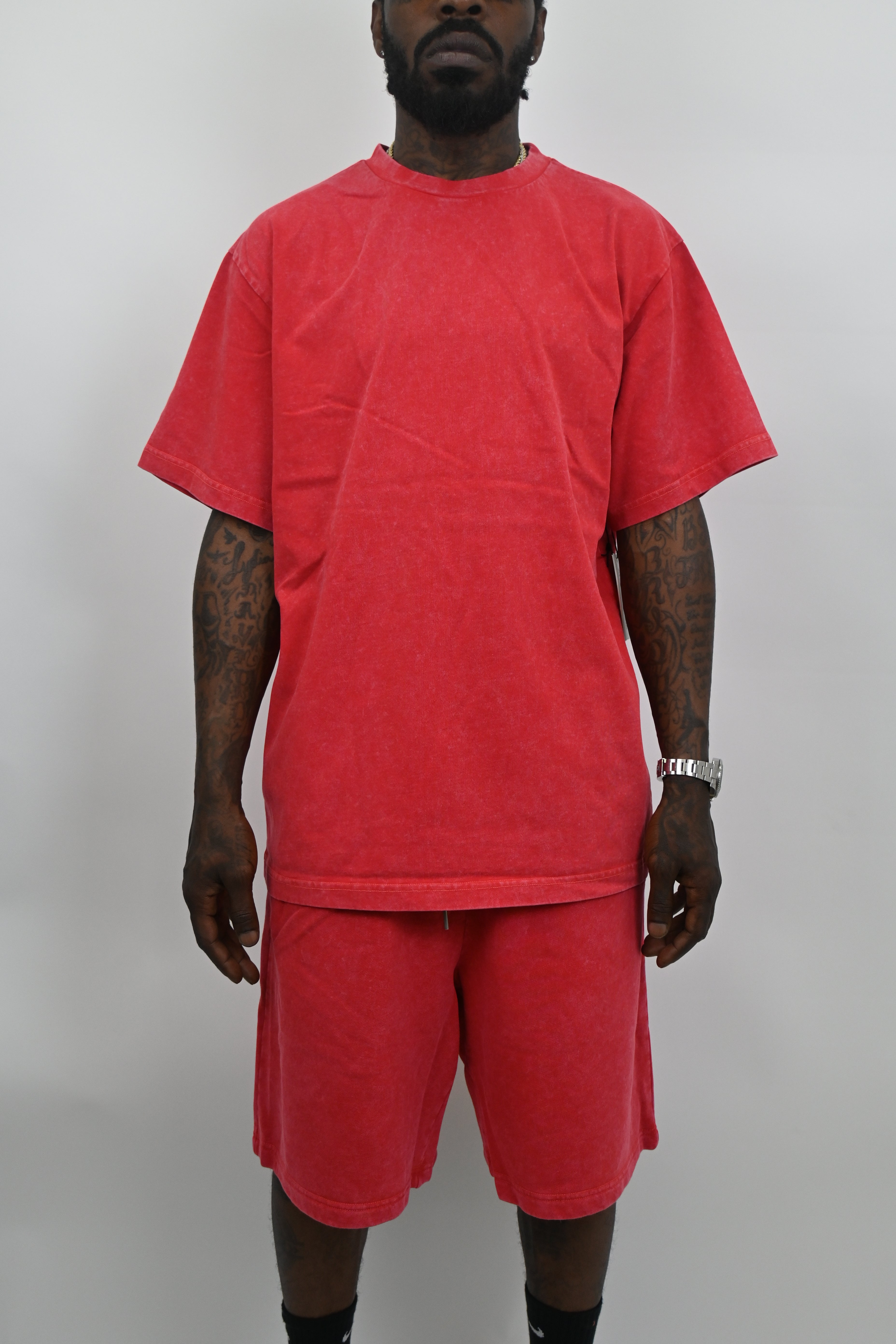 Stone washed sets by ARMOR JEANS featuring a casual shirt and pants with a relaxed, textured denim appearance.
