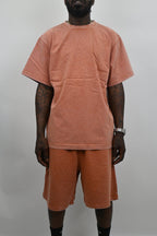 Stone washed ARMOR JEANS set, featuring casual denim clothing with a relaxed, vintage-inspired look, displayed on a hanger.