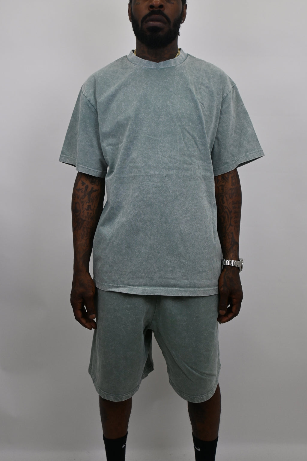 Stone washed denim sets by ARMOR JEANS featuring casual, comfortable matching outfits with a relaxed, stylish look.