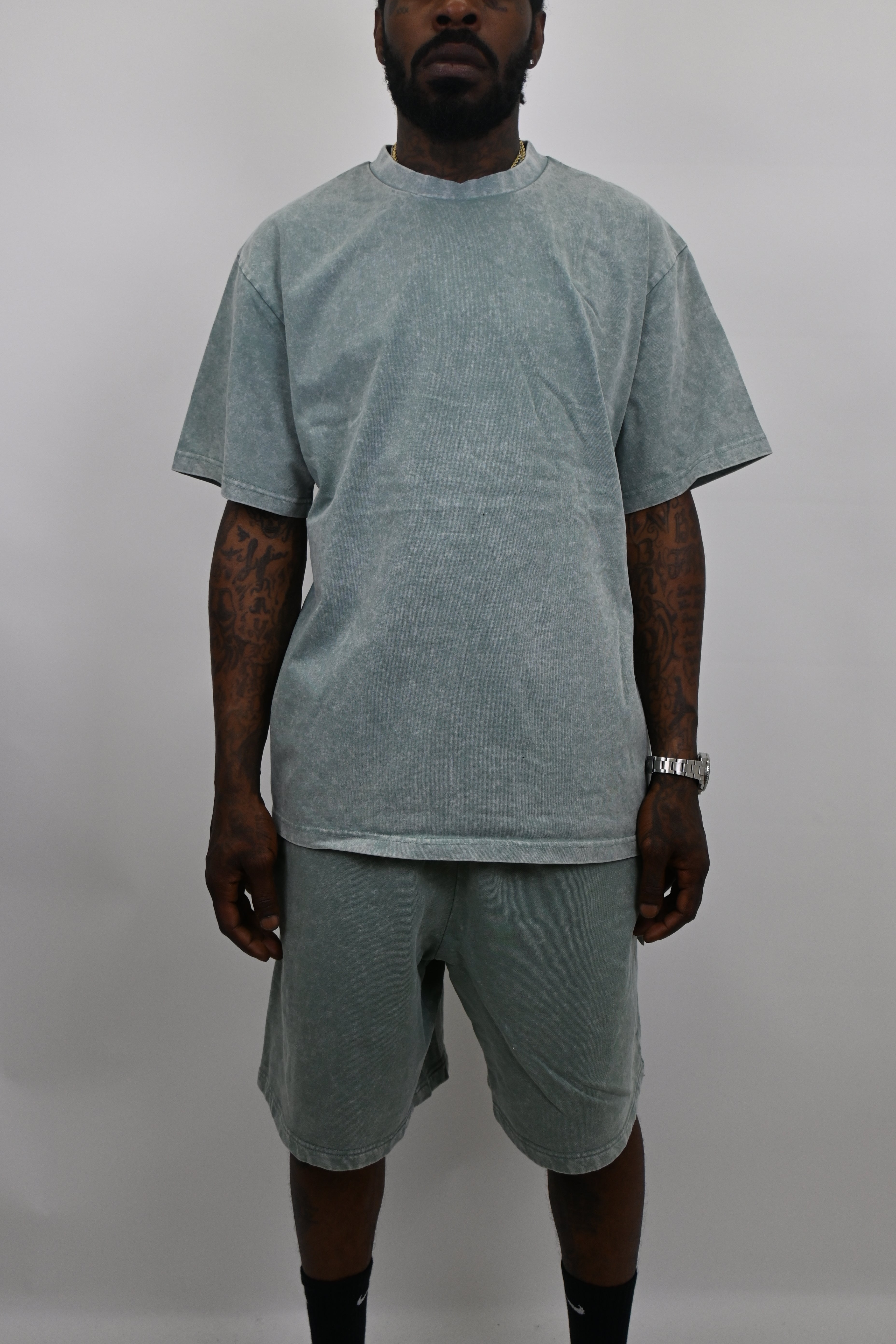 Stone washed denim sets by ARMOR JEANS featuring casual, comfortable matching outfits with a relaxed, stylish look.