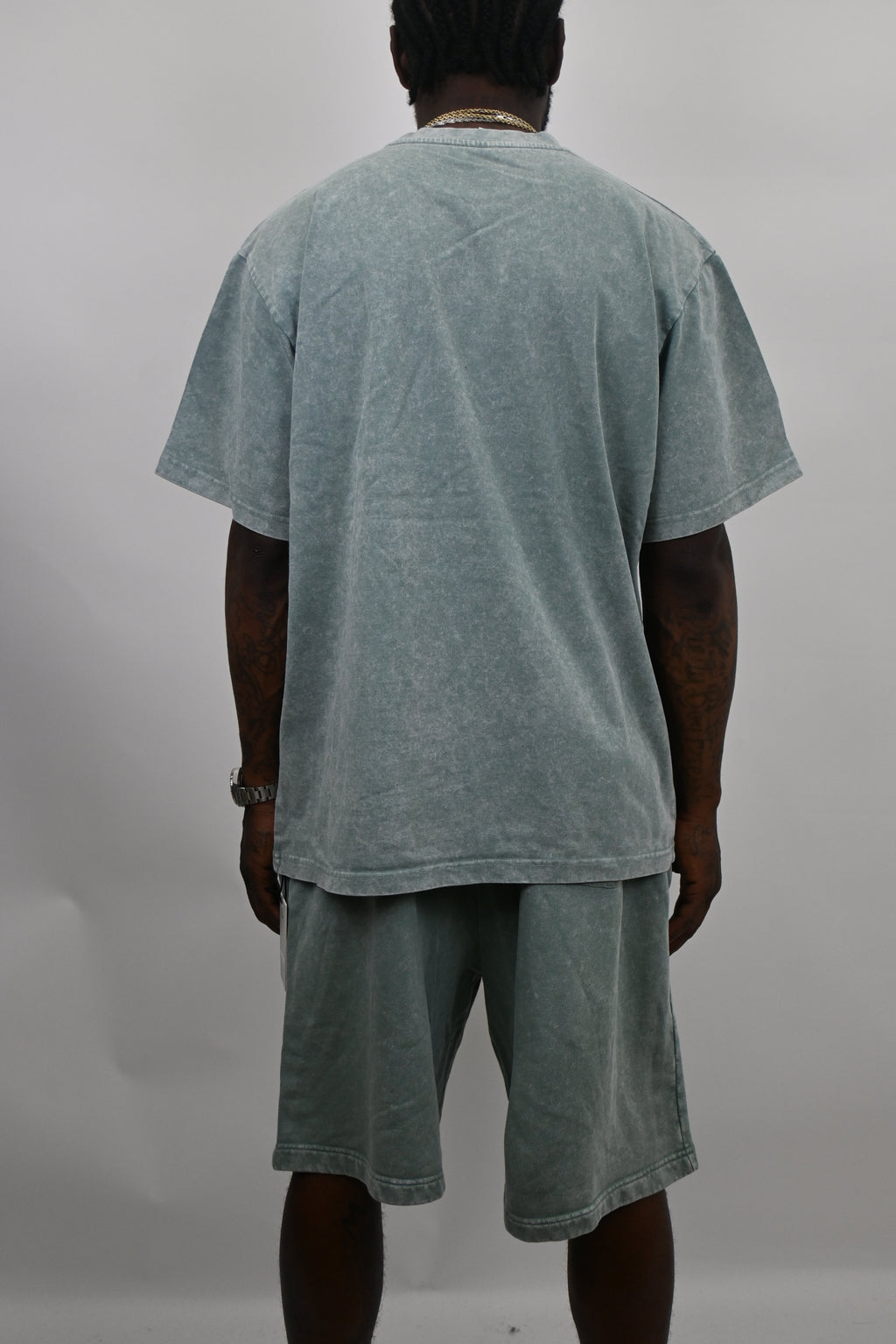 Stone washed denim set from ARMOR JEANS, featuring a stylish jacket and matching pants in a relaxed fit.