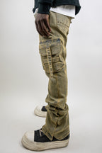 ARMOR JEANS RM207SK studded stacked cargo jeans featuring multiple pockets and studded details, casual and rugged denim style.