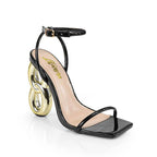 Black Duet-2 footwear by The House of Stylez, angled view showing sleek design and stylish construction.