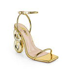 Gold footwear Duet-2 by The House of Stylez featuring a sleek design and stylish angles.